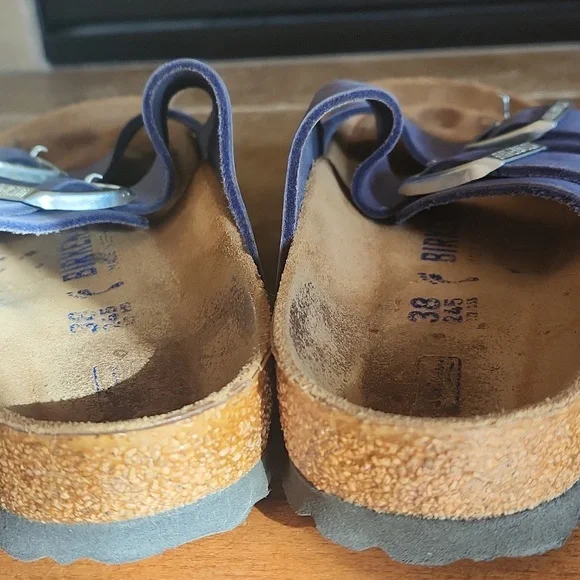 Birkenstock Sandals Wirh Blue Leather Strap Size 38 - Picture 4 of 12